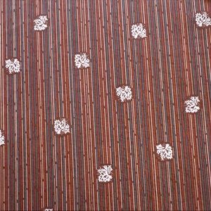 VTG 70s/80s Brown Multi Floral Stripe Polyester Smooth Apparel Fabric 42" L x 62